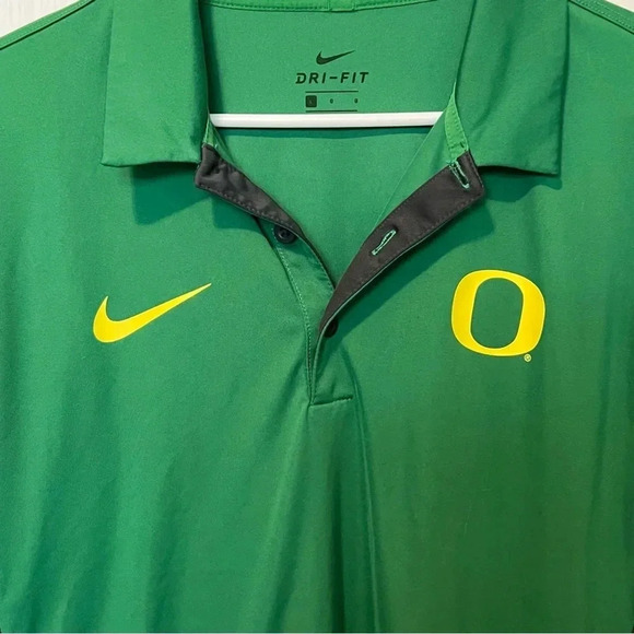 Nike Dri-Fit Oregon Ducks Green Yellow Gray Polo Short Size Large - Picture 3 of 6